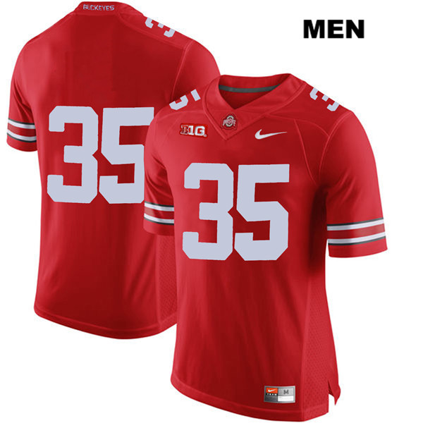 Ohio State Buckeyes Men's Luke Donovan #35 Red Authentic Nike No Name College NCAA Stitched Football Jersey BK19C42KZ